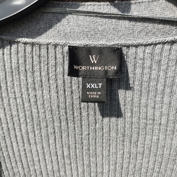 Worthington open front cardigan gray Women's Tall Size XXLT - Picture 8 of 14